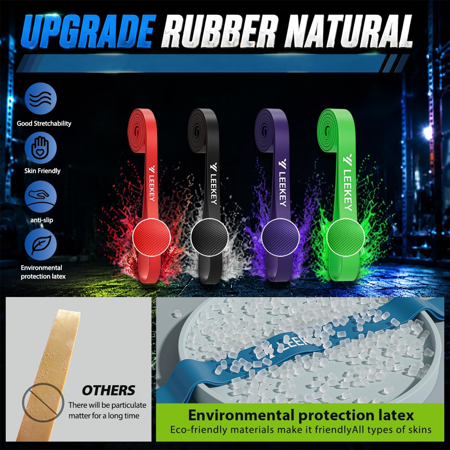 4-Level Resistance Bands for Working Out Non-Slip Strength | No latex proteins,Long time temperature changes,resist
