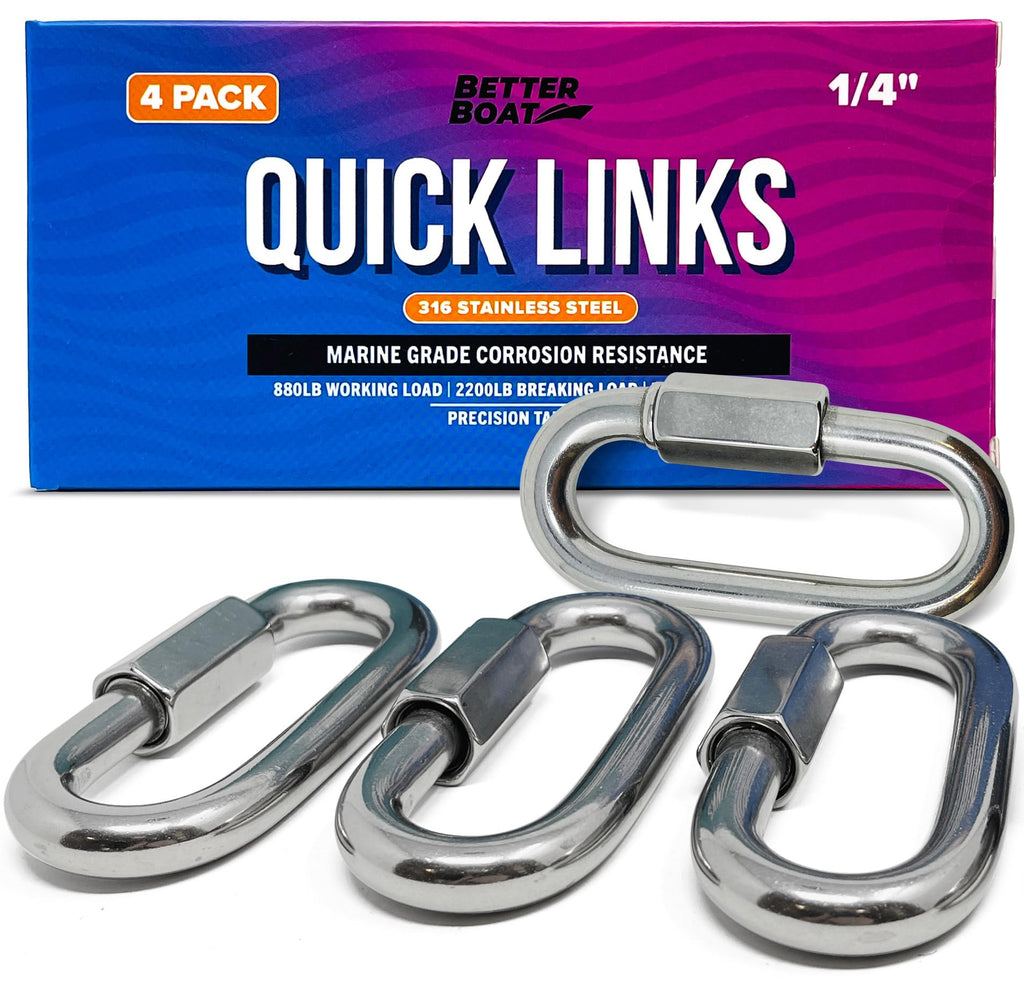316 Stainless Steel Locking Chain Link, Threaded Quick Link Chain Connector