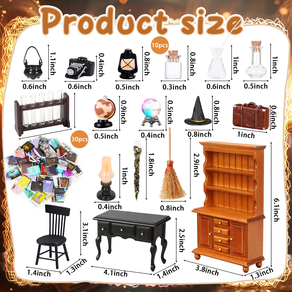 54 Pcs 1:12 Scale Mini Magic House Kit Halloween Miniatures