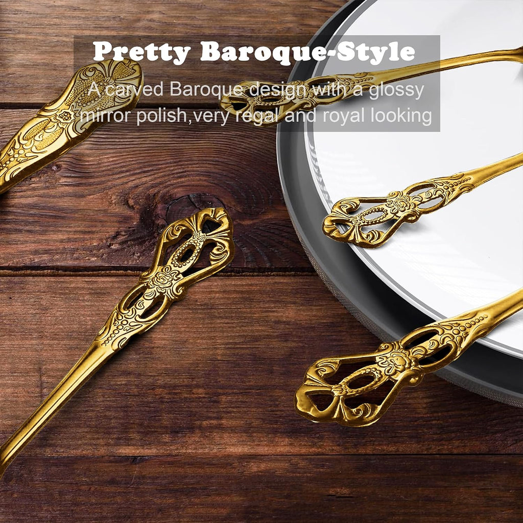 Gorgeous Retro Royal Gold Stainless Steel 20-Piece Flatware Set