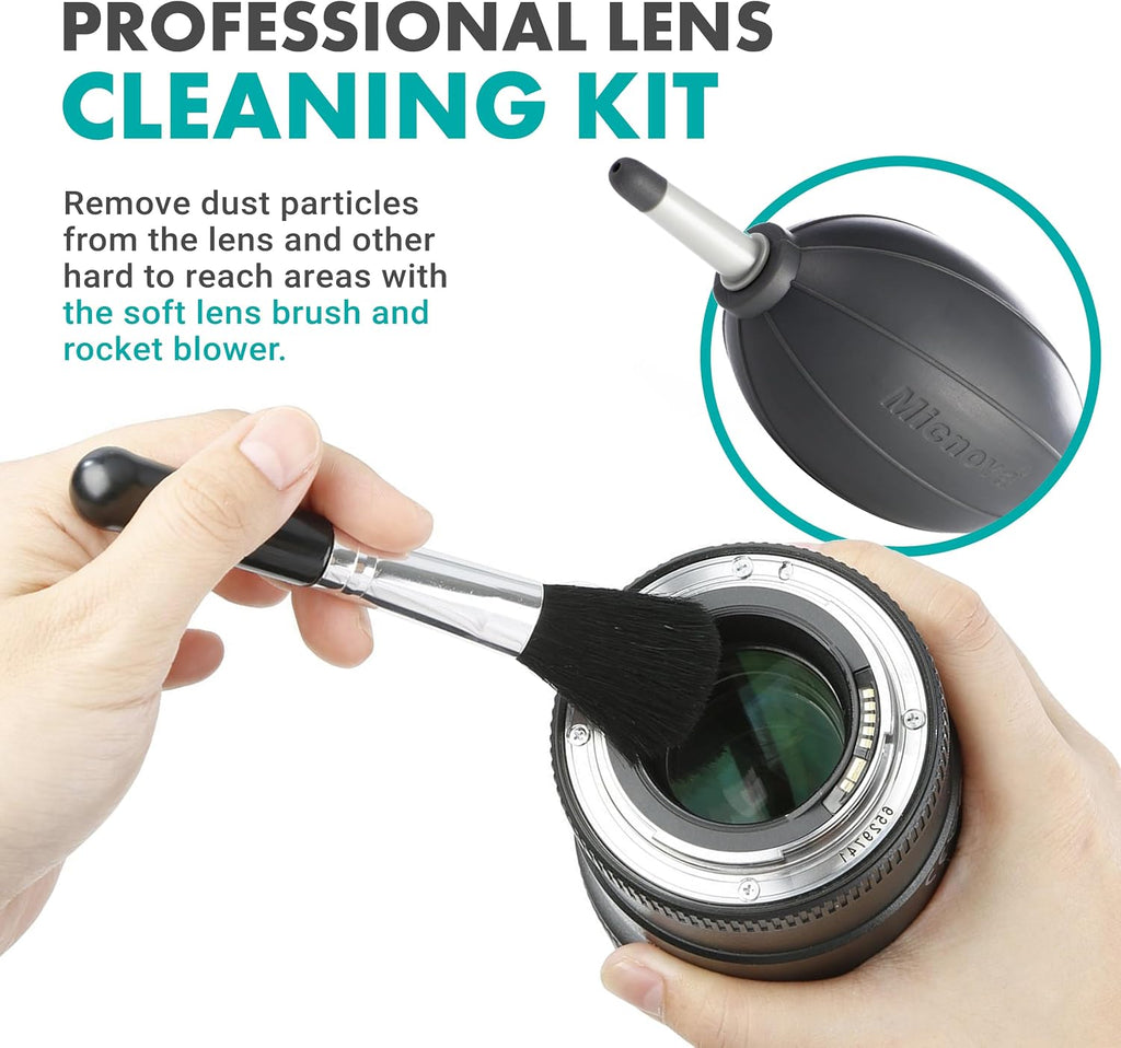 Deluxe Essentials DSLR Camera Cleaning Kit with 10 APS-C Cleaning Swabs, Sensor Cleaning Fluid, Rocket Air Blower