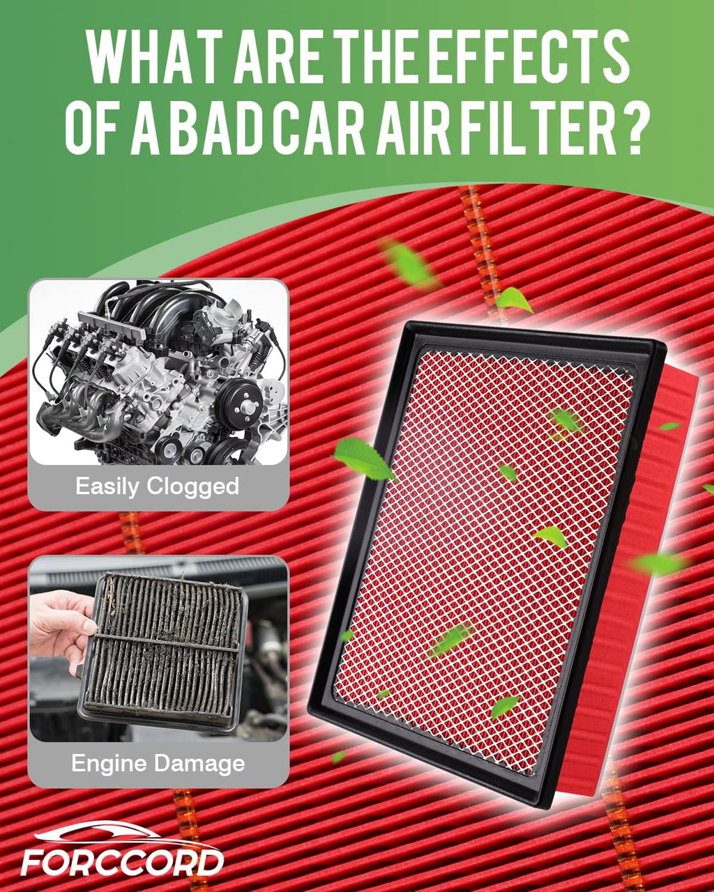 Cabin & Engine Air Filter Kit for Toyota Tacoma V6 2016-2023 | Replace #CF10374 CA11895, Air Filter Combo Replacement