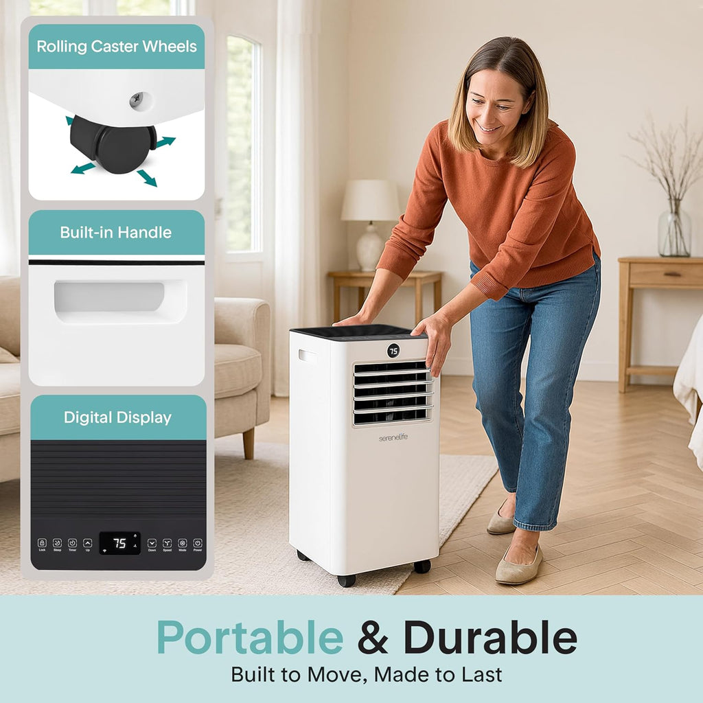 8000 BTU Portable Air Conditioner, Small AC with Dehumidifier and Fan, Wifi Function, Mini AC Unit with 350 Sq. Ft.