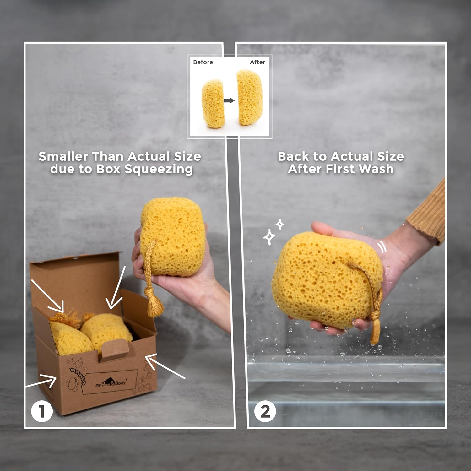 Bath Sponge, Foam Loofah, Body Scrubber for Bathing, Exfoliating Shower Pouf for Shower – Large Size, Lots of Lather