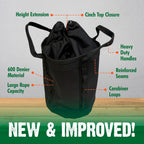 Large Arborist Rope Bag - Bucket Style Storage Bag | Arborist Equipment | Tree Climbing Gear | Heavy Duty Nylon Gear