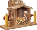 Squirrel Feeder for Outside, Durable Wooden Squirrel Feeder Platform, Funny Squirrel Houses Picnic Table, Squirrel