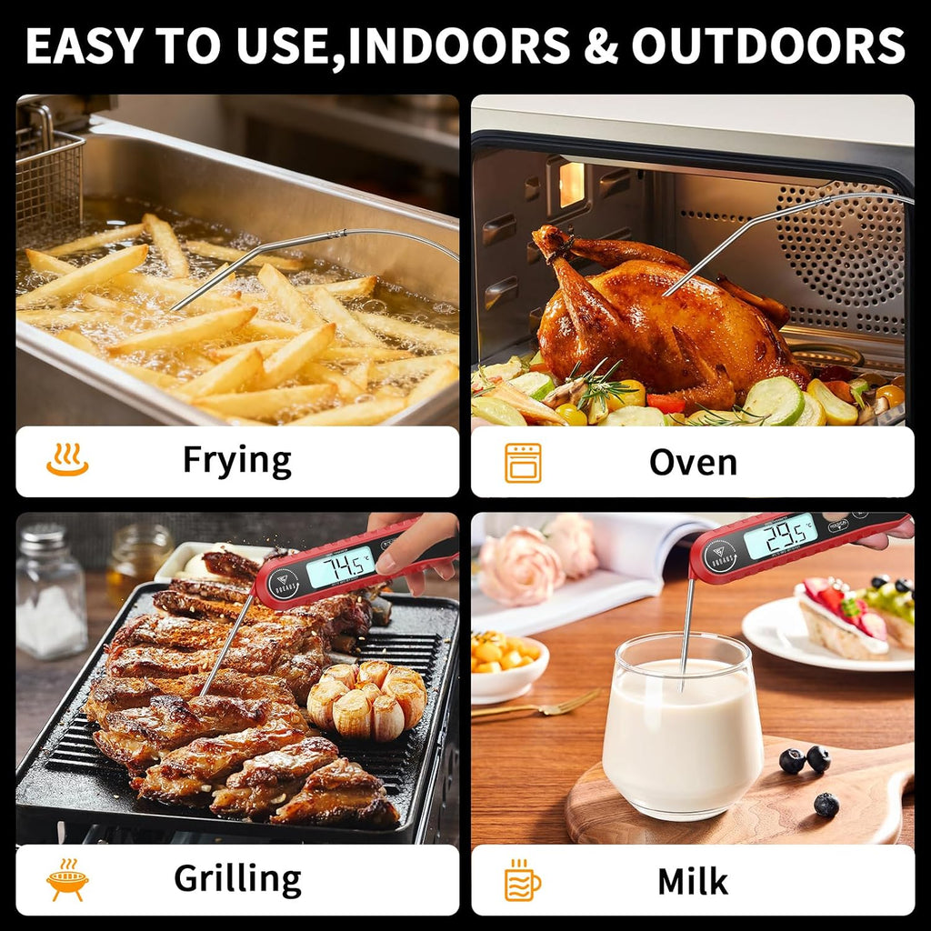 Meat Thermometer Digital with Dual Probe, Instant Read Thermometer