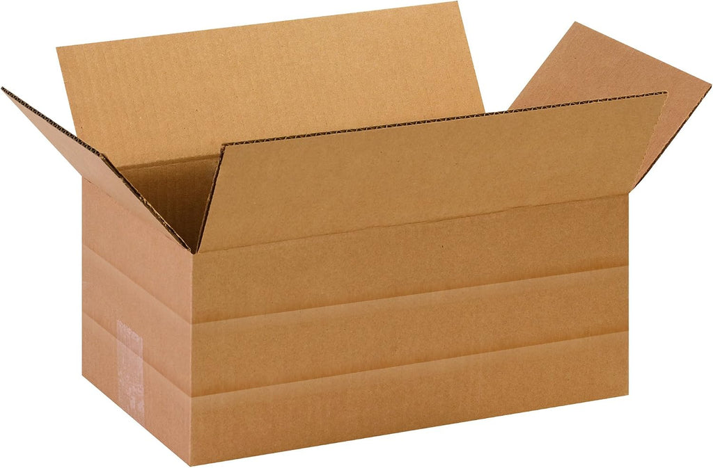 PMD1486 Multi-Depth Corrugated Boxes, 14"L x 8"W x 6"H, Kraft (Pack of 25)