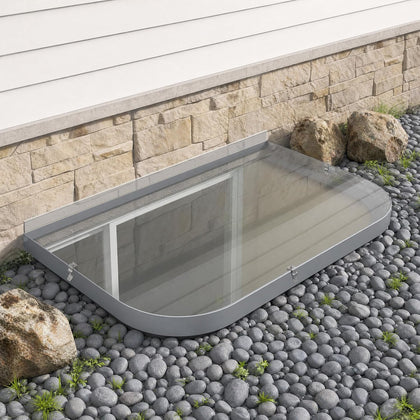 59" x 38" Clear Polycarbonate Basement Window Well Cover