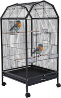 39.9 Inch Bird Cage Parakeet Cage with Rolling Stand and Play Open Top Iron Bird Flight Cages for Parrot Lovebirds