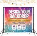 Custom Backdrop Banner with Wall Tacks, Personalized Photo Backdrop with Picture Logo Text, Non-Reflective Customized