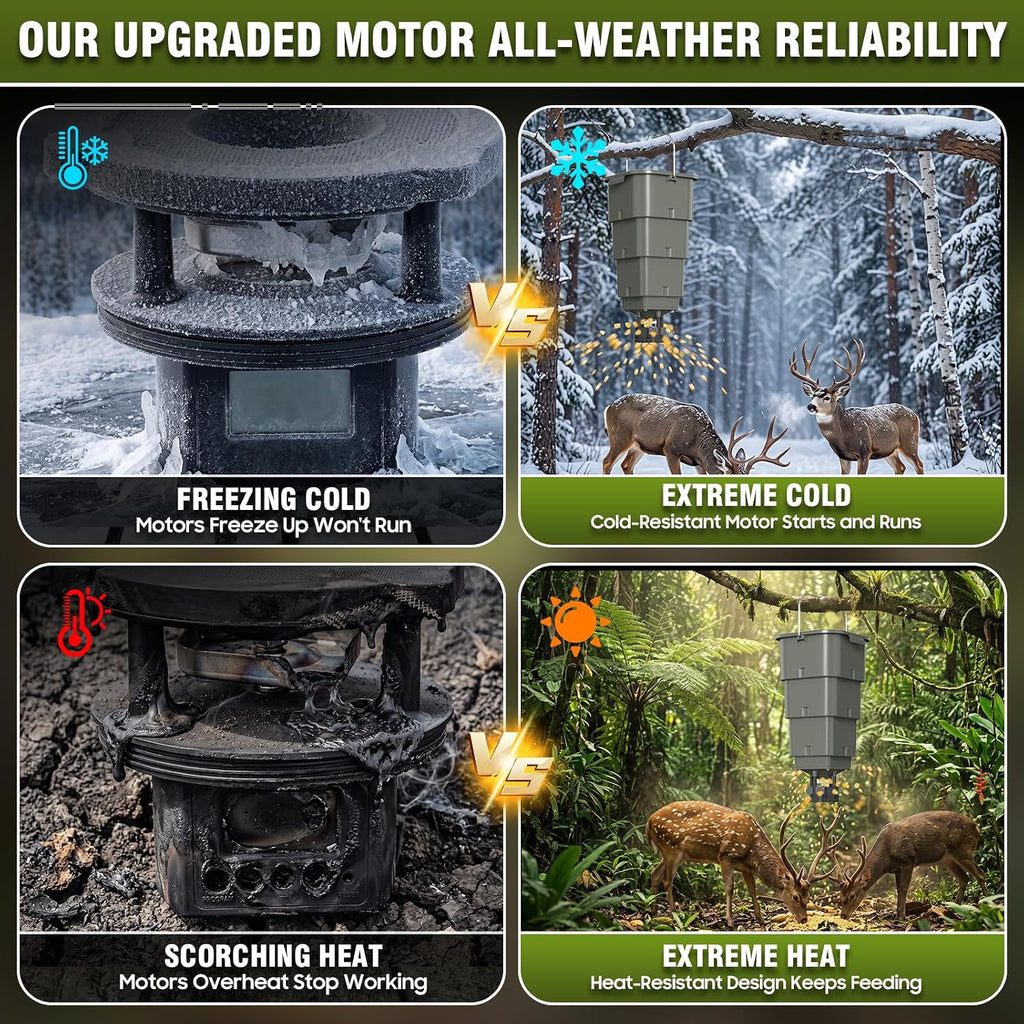 5 Gallon Hanging Deer Feeder with Programmable Digital Timer (4 Feed Times)