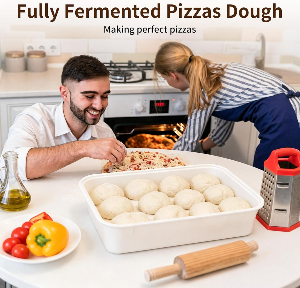 3-Pack Pizza Dough Proofing Box with Lids Dough Proofing Container