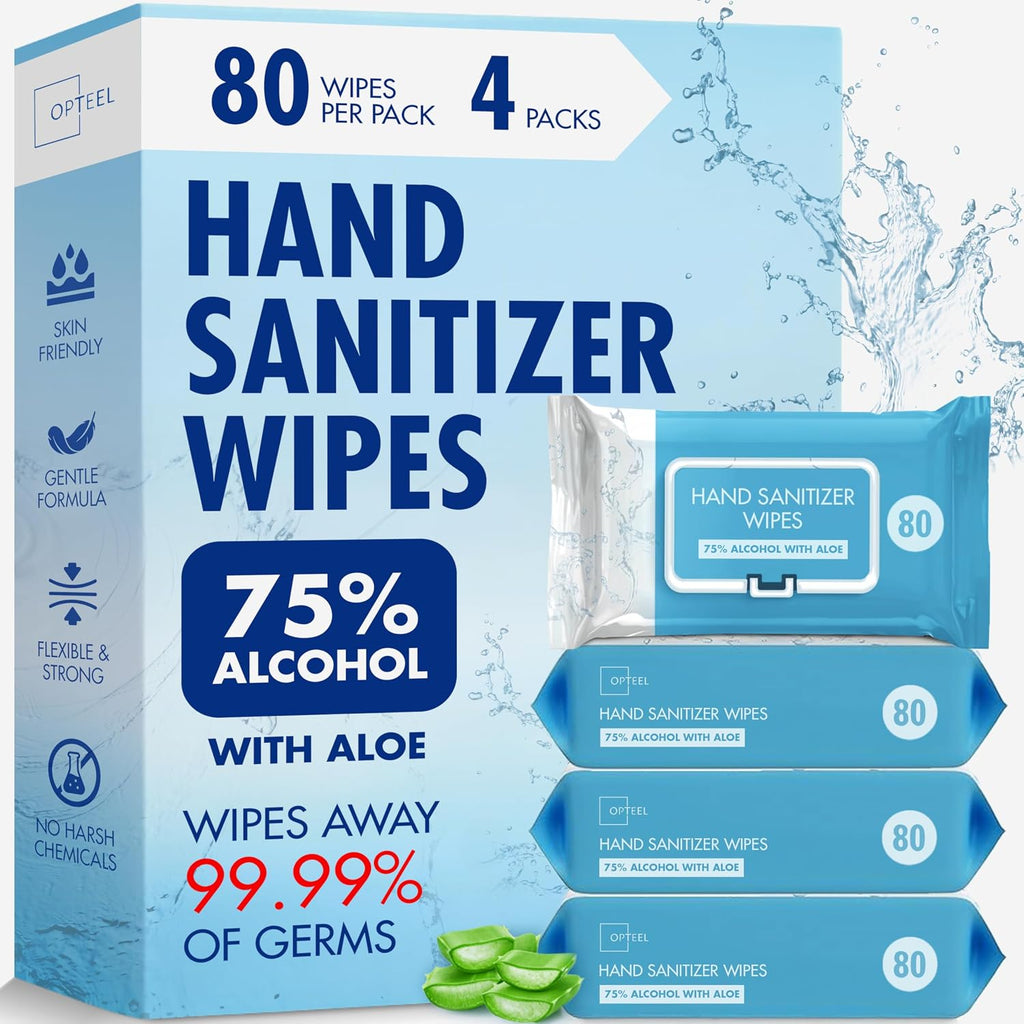 Hand Sanitizer Wipes 75% Alcohol, Aloe Infused, Antibacterial 320ct.