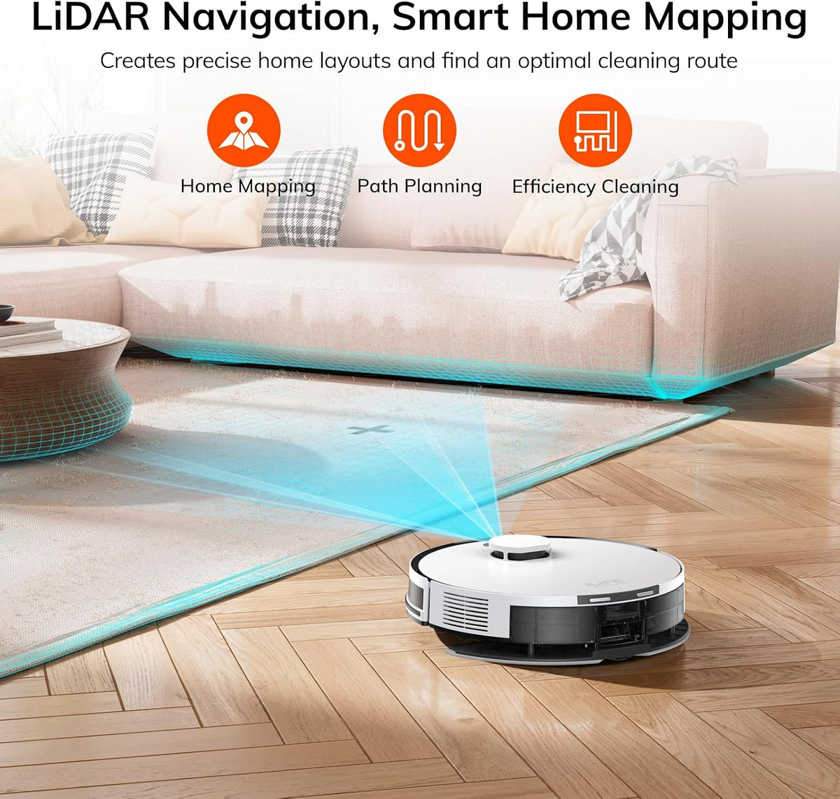 A30 Pro Robot Vacuum and Mop,10000Pa Max Suction | 60 Days Self Emptying, LiDAR Navigation, 150 Min Max, App, Remote