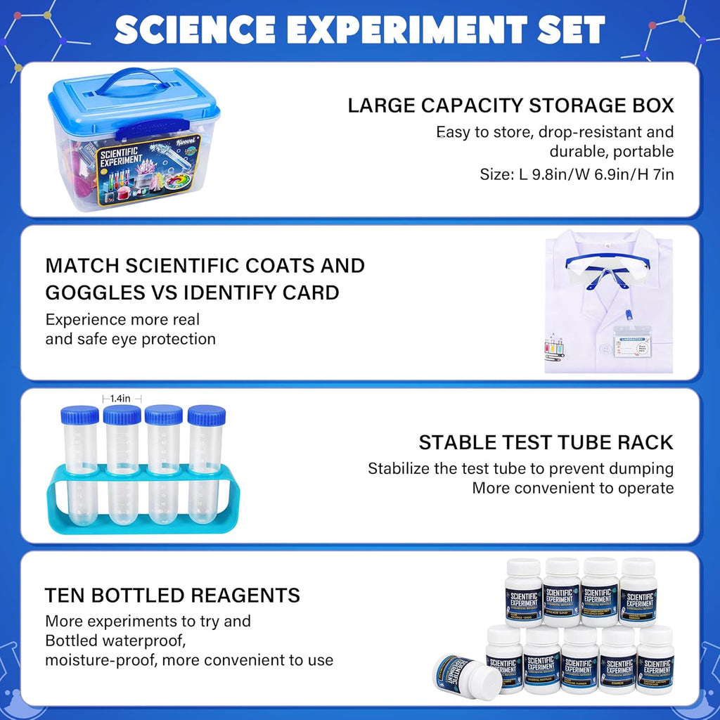 Science Kit for Kids,120 Science Lab Experiments,Scientist Role Play | STEM Educational Learning Scientific