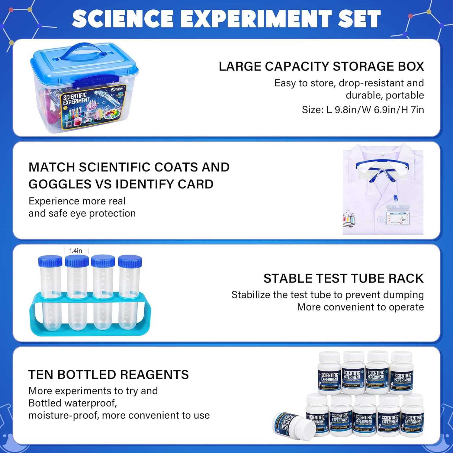 Science Kit for Kids,120 Science Lab Experiments,Scientist Role Play | STEM Educational Learning Scientific