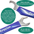 2-Pack Heavy Duty 304 Stainless Steel Beer Faucet Wrench- Dual Head Hex Nut & Spanner Draft Beer Tap Wrench for Keg