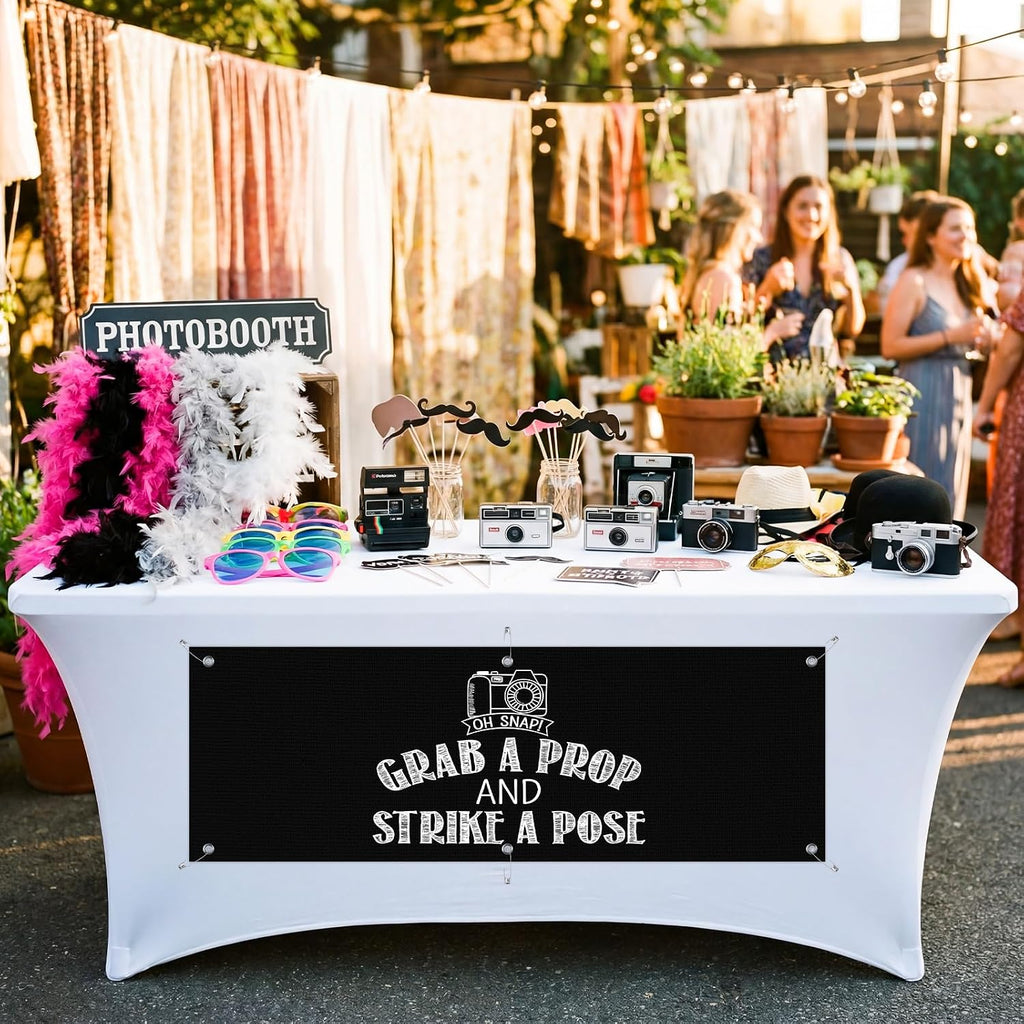 1x3ft Photo Booth Table Accessories Banner Graduation Photo Booth Props Sign, PVC Vinyl Hanging Background for Party