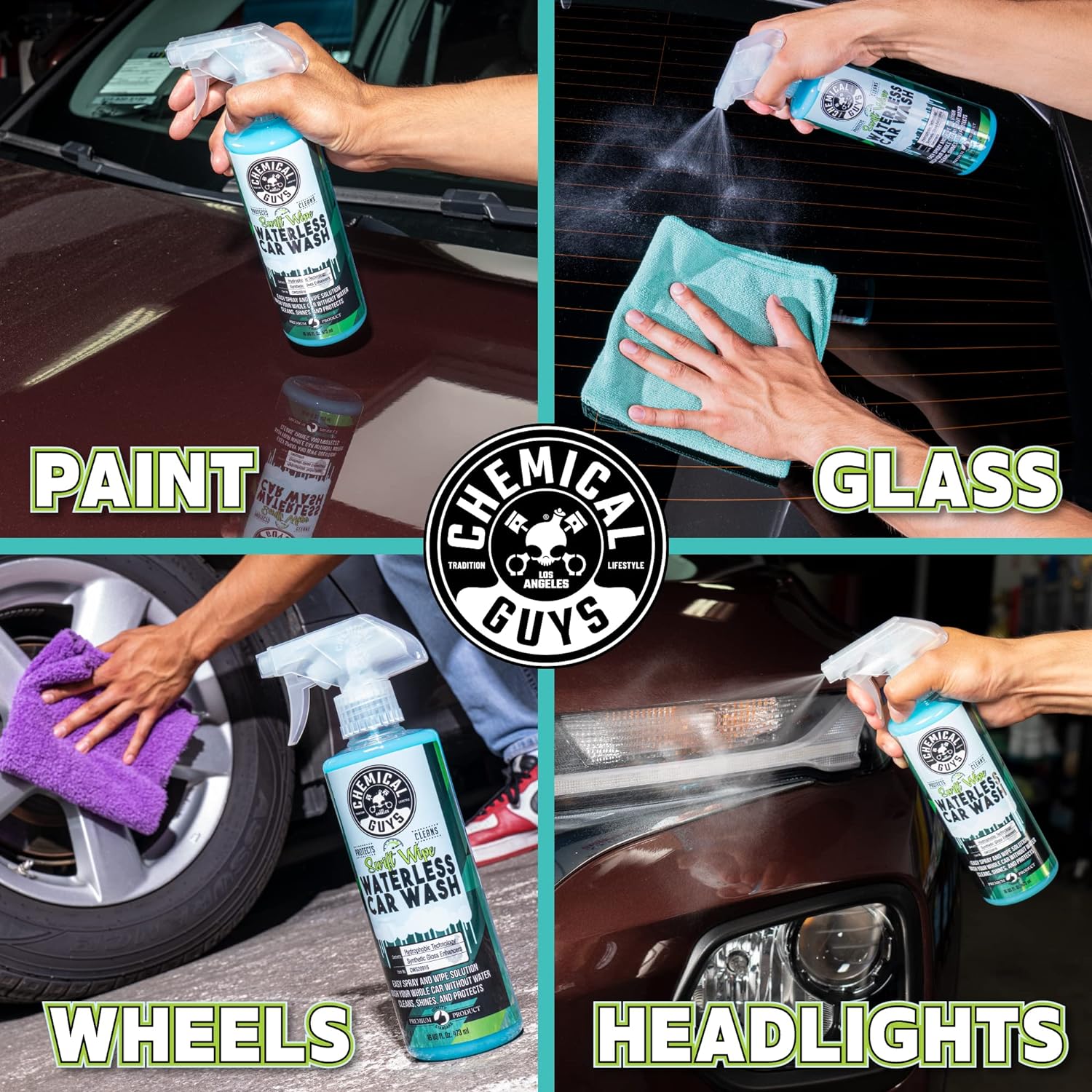 Swift Wipe Sprayable Waterless Car Wash Spray - Spray and Wipe to Safely Clean and Shine Cars, Trucks, Motorcycles