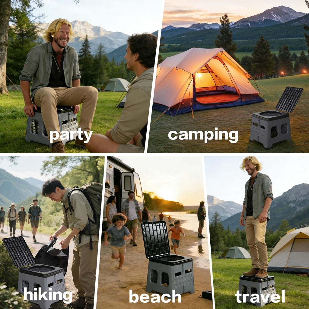 Portable Camping Toilet for Adults - Portable Folding Toilet with Lid,Travel Portable Potty for Adults,Porta Potty