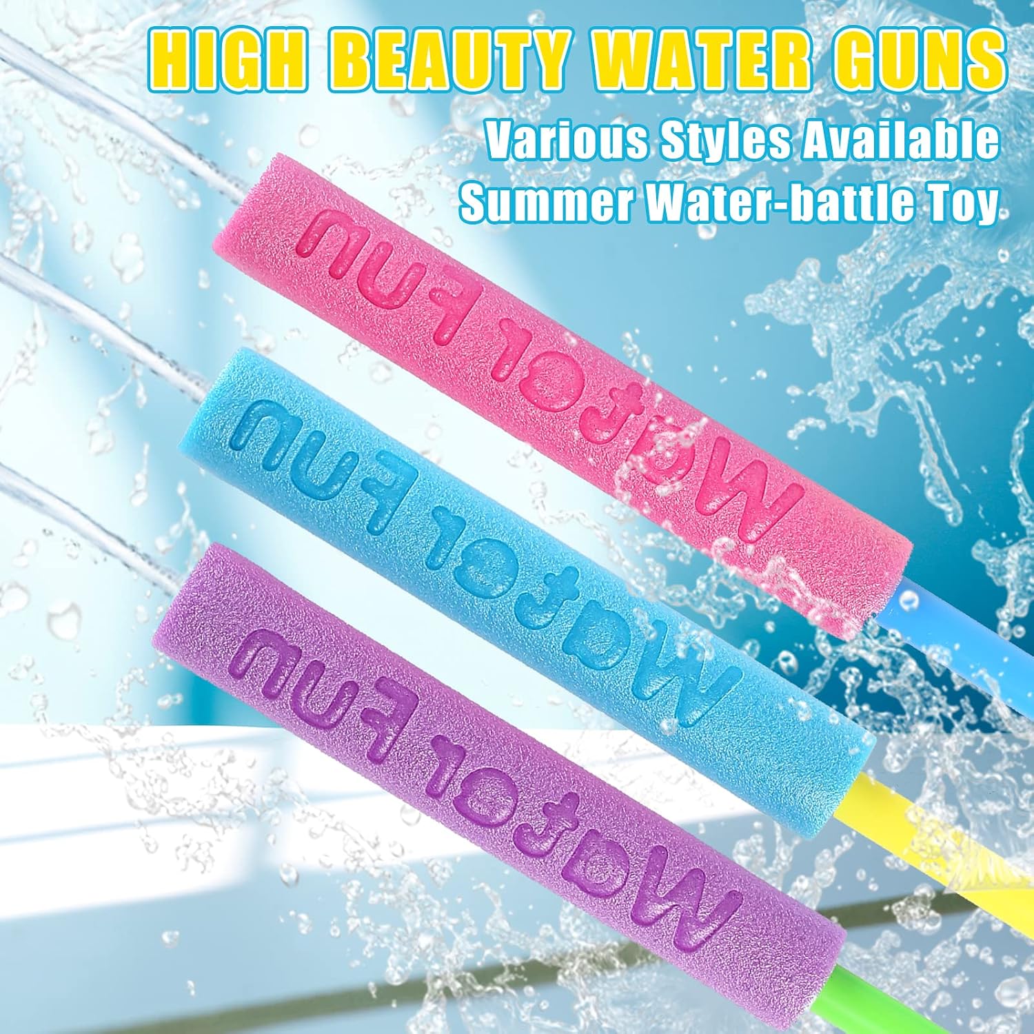 Water Blasters 12PCS, Foam Squirt Guns for Toddlers 1-3, Pool Toys Water Soaker Squirter Gun for Kids 3-10, Summer