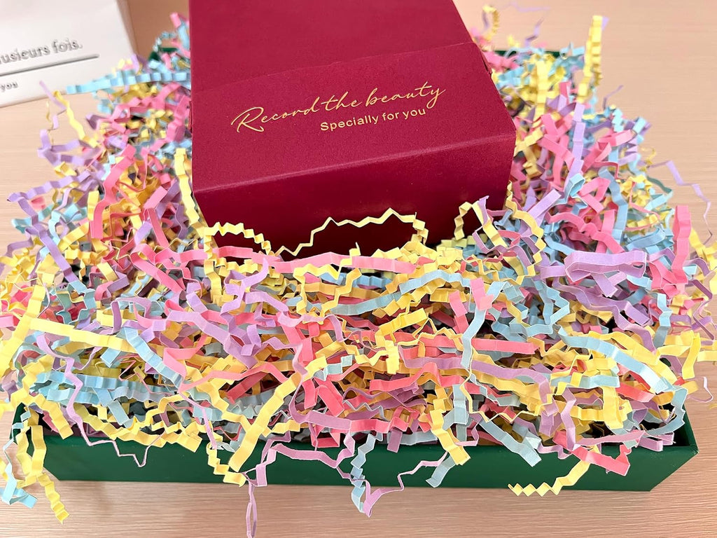 1 LB Colorful Crinkle Cut Paper Shred Filler Packaging for Gift Wrap, Boxes Basket Filler,Wedding Birthday Christmas