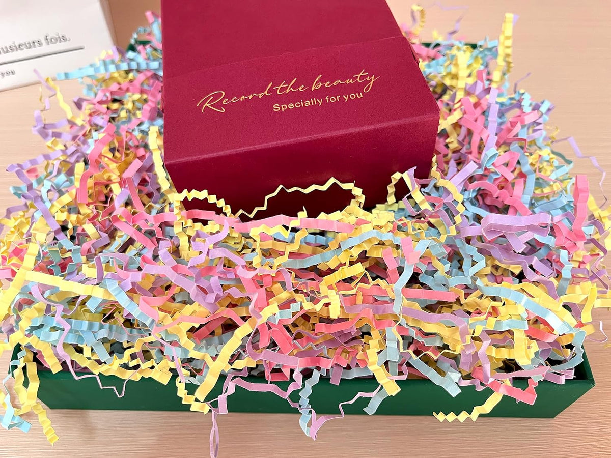 1 LB Colorful Crinkle Cut Paper Shred Filler Packaging for Gift Wrap, Boxes Basket Filler,Wedding Birthday Christmas