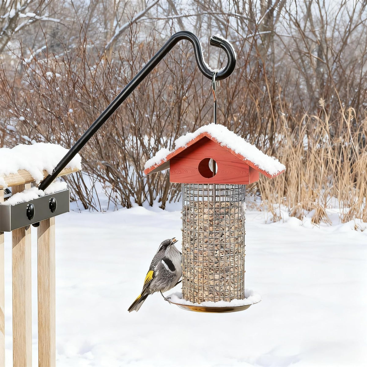 12Inch Deck Hook, Deck Bird Feeder Hanger for Railing 22 lbs Capacity