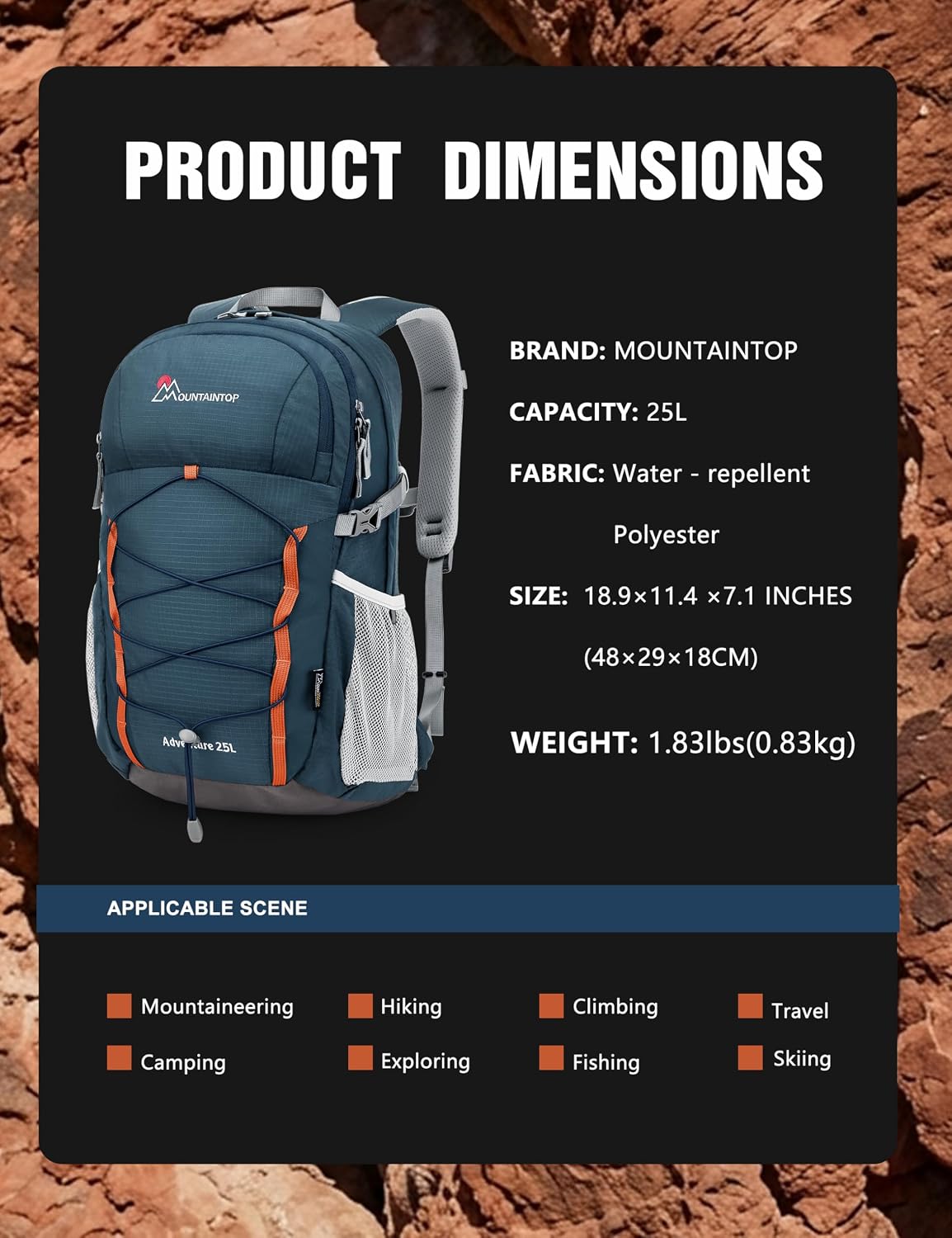 Hiking Backpack,20L/25L/40L Lightweight Travel Backpack with Rain Cover for Outdoor Backpacking, Camping