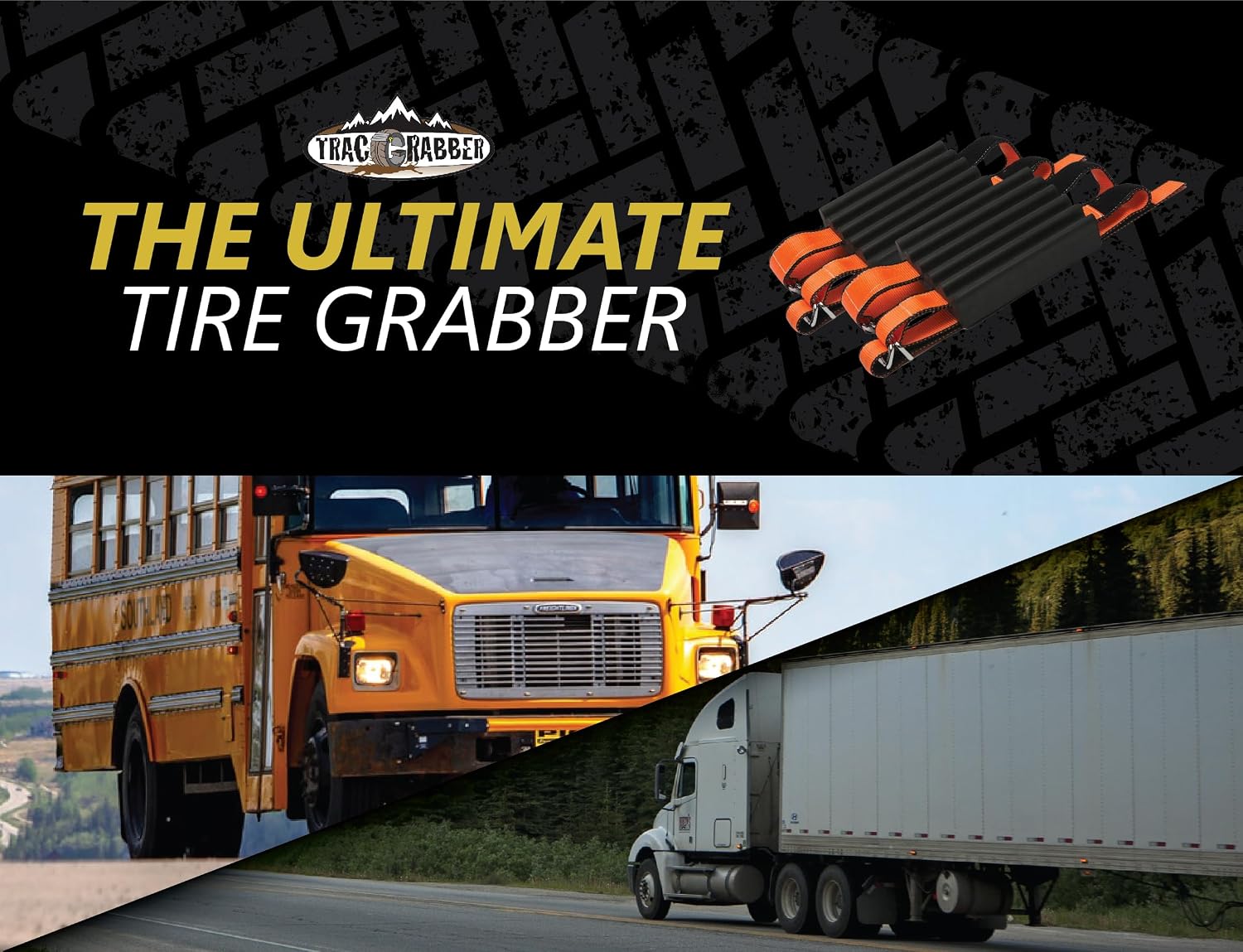 Tire Traction Device for Heavy Duty Commercial Vehicles, Set of 2 - Made in the USA, Easy to Install, Get Unstuck