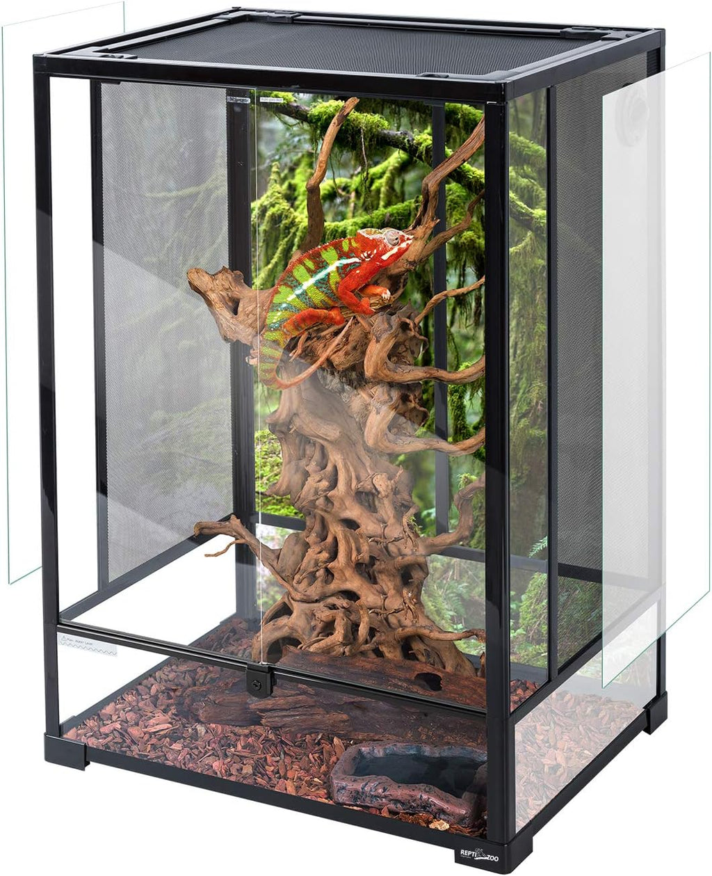 24" x 18" x 36" Reptile Tall Glass Terrarium Rainforest Habitat Double Hinge Door with Screen Ventilation 67 Gallon