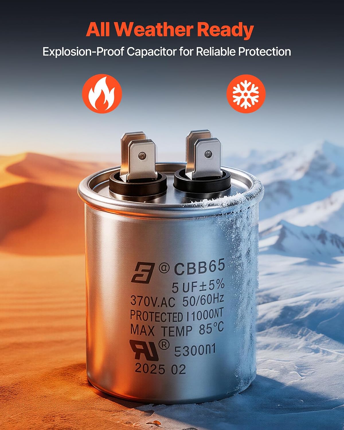 Condenser Fan Motor with Capacitor, 1/5HP 1075/900RPM 208-230V, Replaces 12Y75, 97M49, 100483-02, 43W49, Compatible