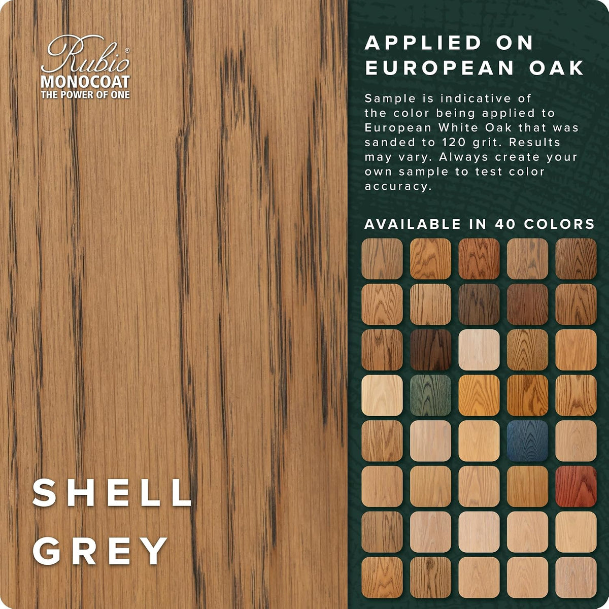 Rubio Monocoat Oil Plus 2C Sample, Wood Stain, Shell Gray, 20 mL