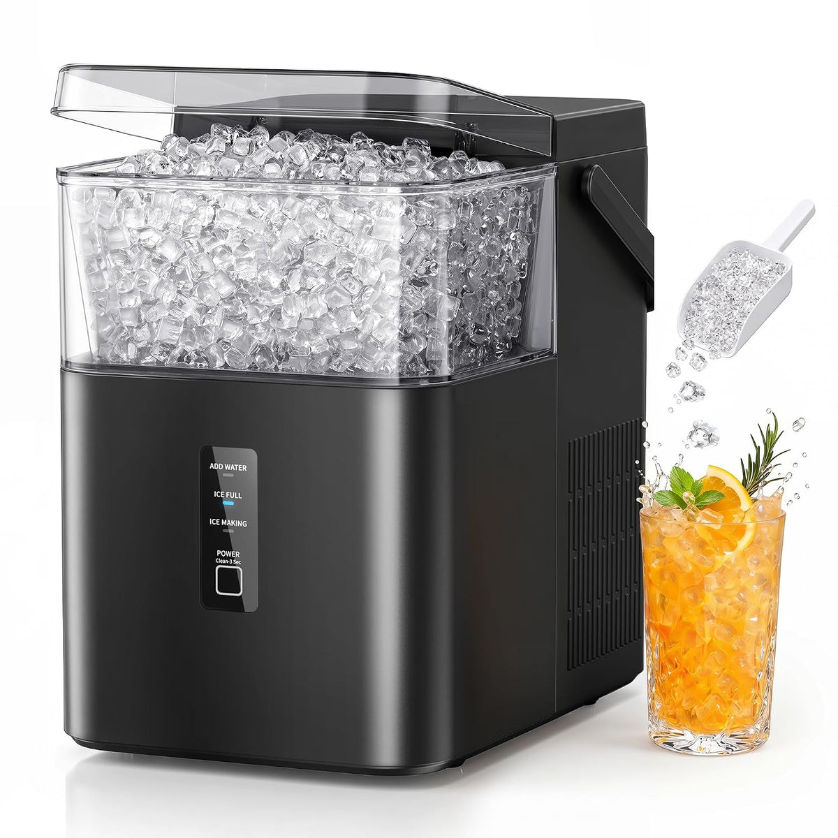 Nugget Ice Maker Countertop with Handle 38lbs/Day Chewable Ice
