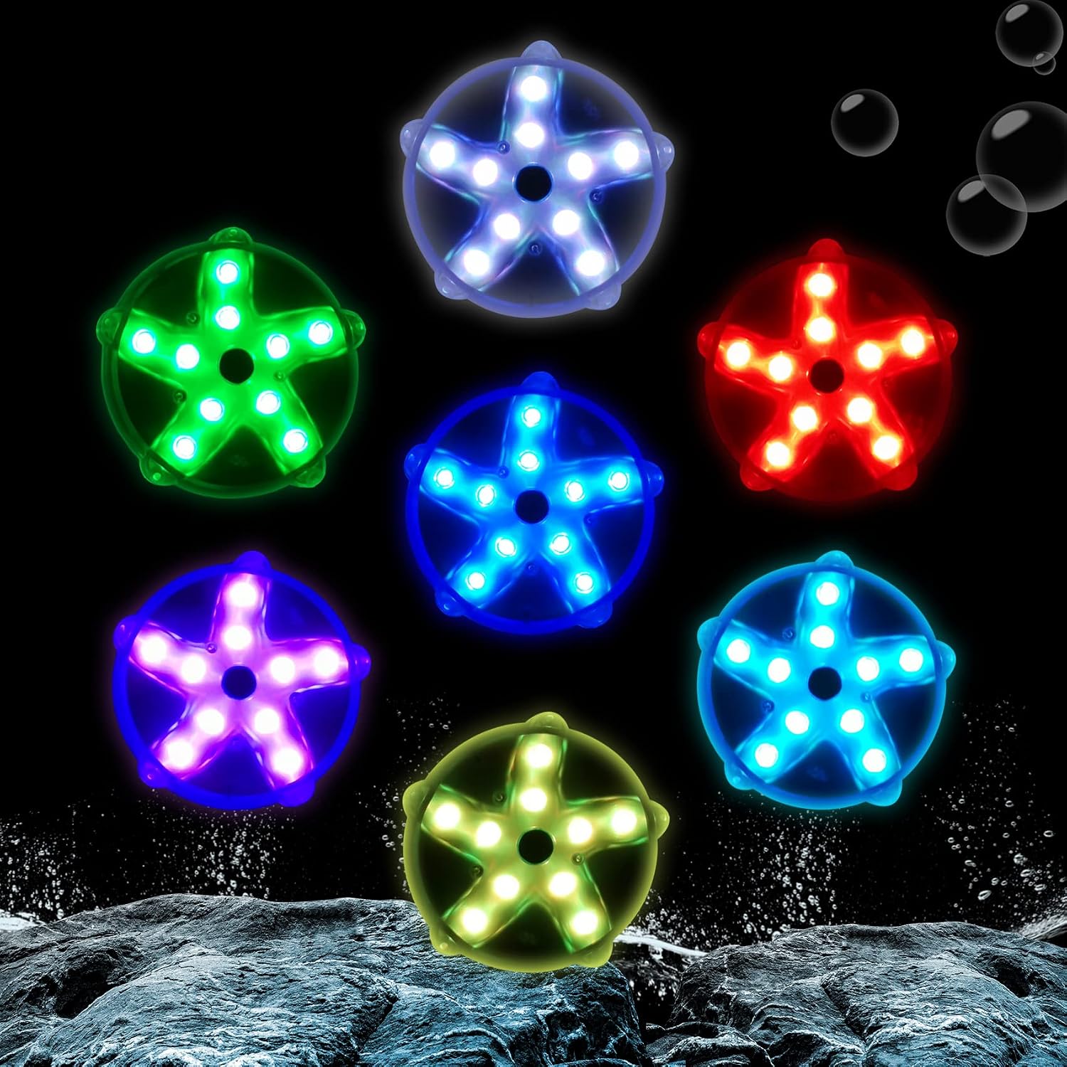 Floating Pool Lights,Color Changing Waterproof Magnetic Pond Lights,Pool Light that Float,Starfish Above Ground Pools