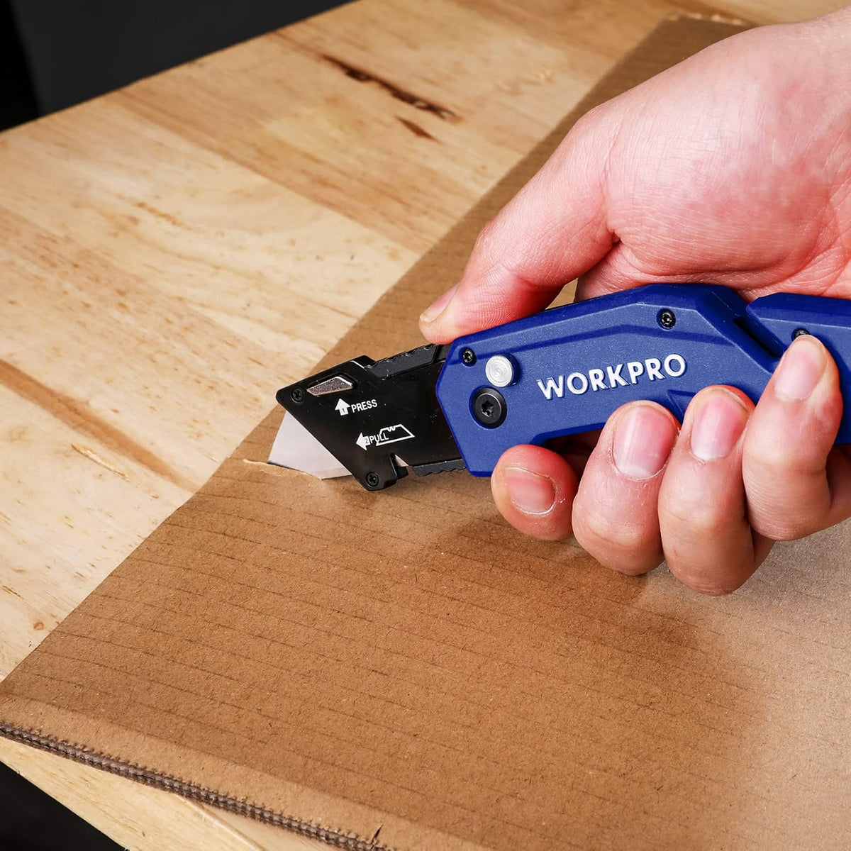 Folding Utility Knife with 10 Blades, Blue
