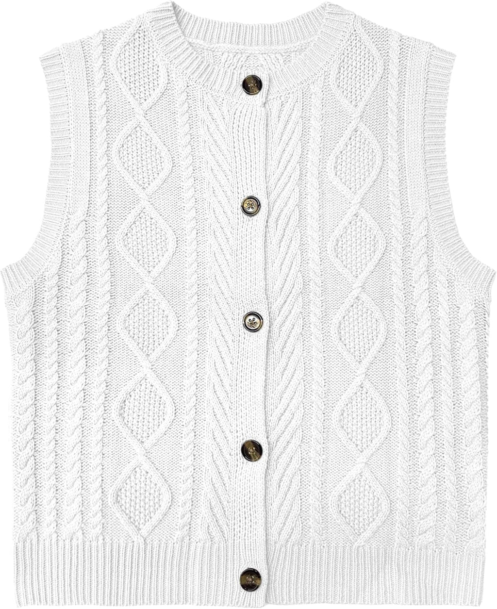 Kid Girls Sweater Vest Sleeveless Button Down Knit Cardigan School Uniform Sweater Vest Top 5-13Y