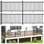 4 Pack 36 in x 6 ft Modular Aluminum Porch and Deck Railing Kit