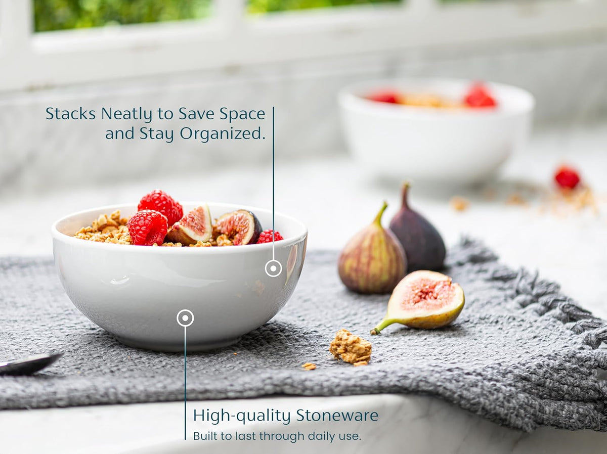 Ceramic Soup bowls, Microwave, Dishwasher and Freezer Safe, Porcelain Dishes for Soup, Pasta, Salad, Oatmeal, Deep