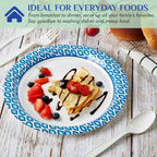 10 Inch Printed Paper Plates, 150 Count Disposable Plates Bulk