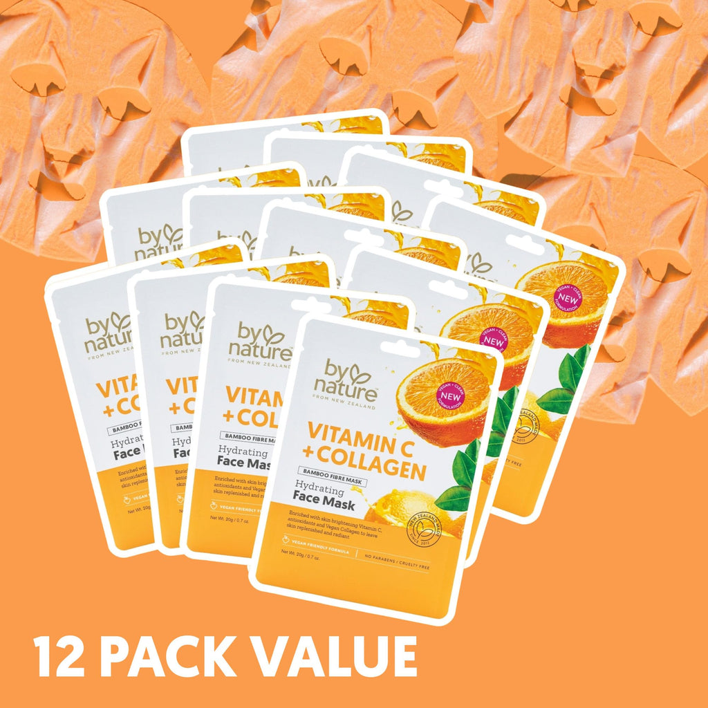 Vitamin C + Collagen Sheet Mask with Vitamin E - Pack of 12