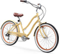 EVRYjourney Women's Steel Beach Cruiser Bike, Hybrid Bicycle, Step Through Frame with Rear Rack and Fenders, 26-Inch