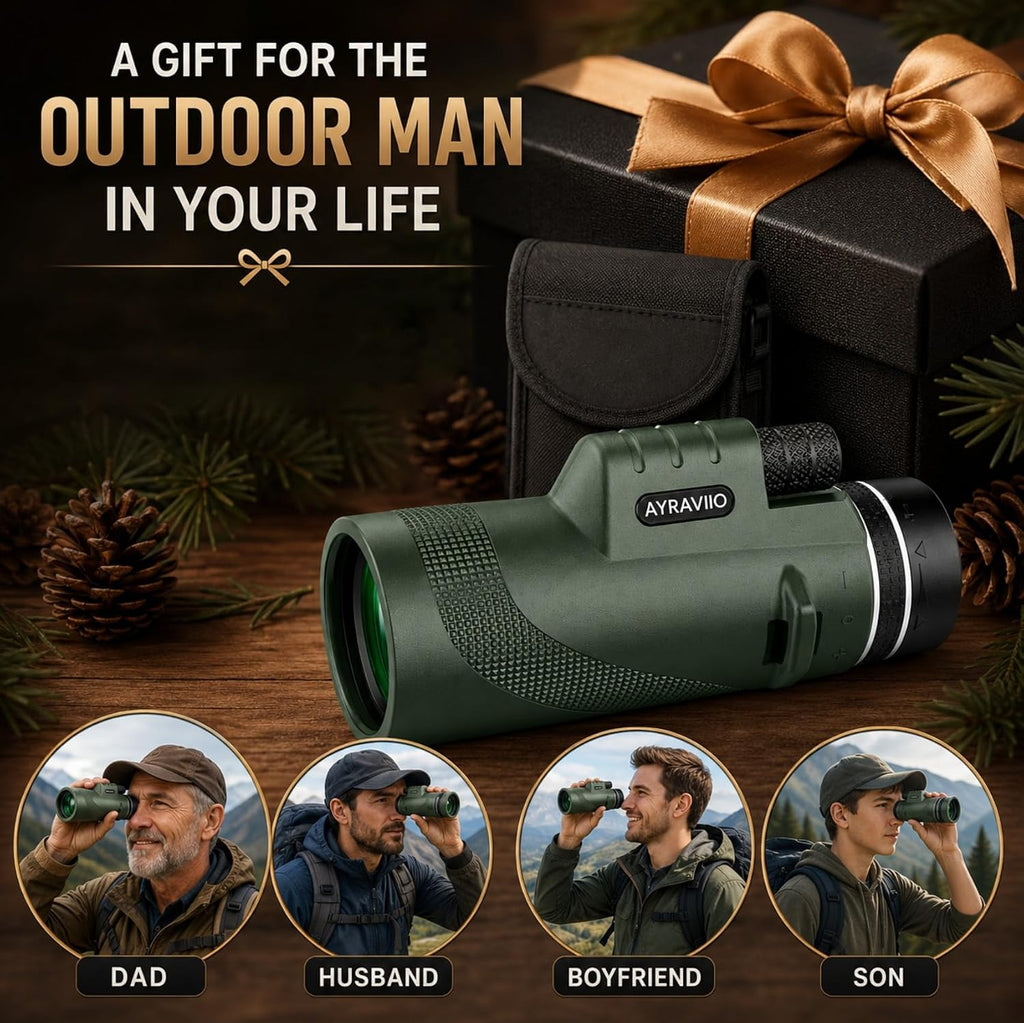 Birthday Gifts for Men Dad Husband Teen, 10x42 Monocular for Outdoor/Hiking