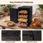 91 Qt Insulated Food Pan Carrier, Front-Loading Lightweight Hot & Cold Food Box with 12 Shelf Dividers & Safety