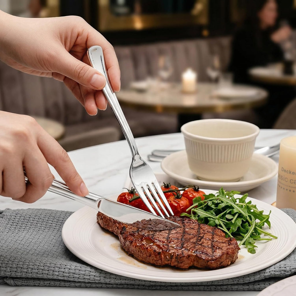 120PCS Silver Plastic Silverware, Disposable Utensils & Cutlery