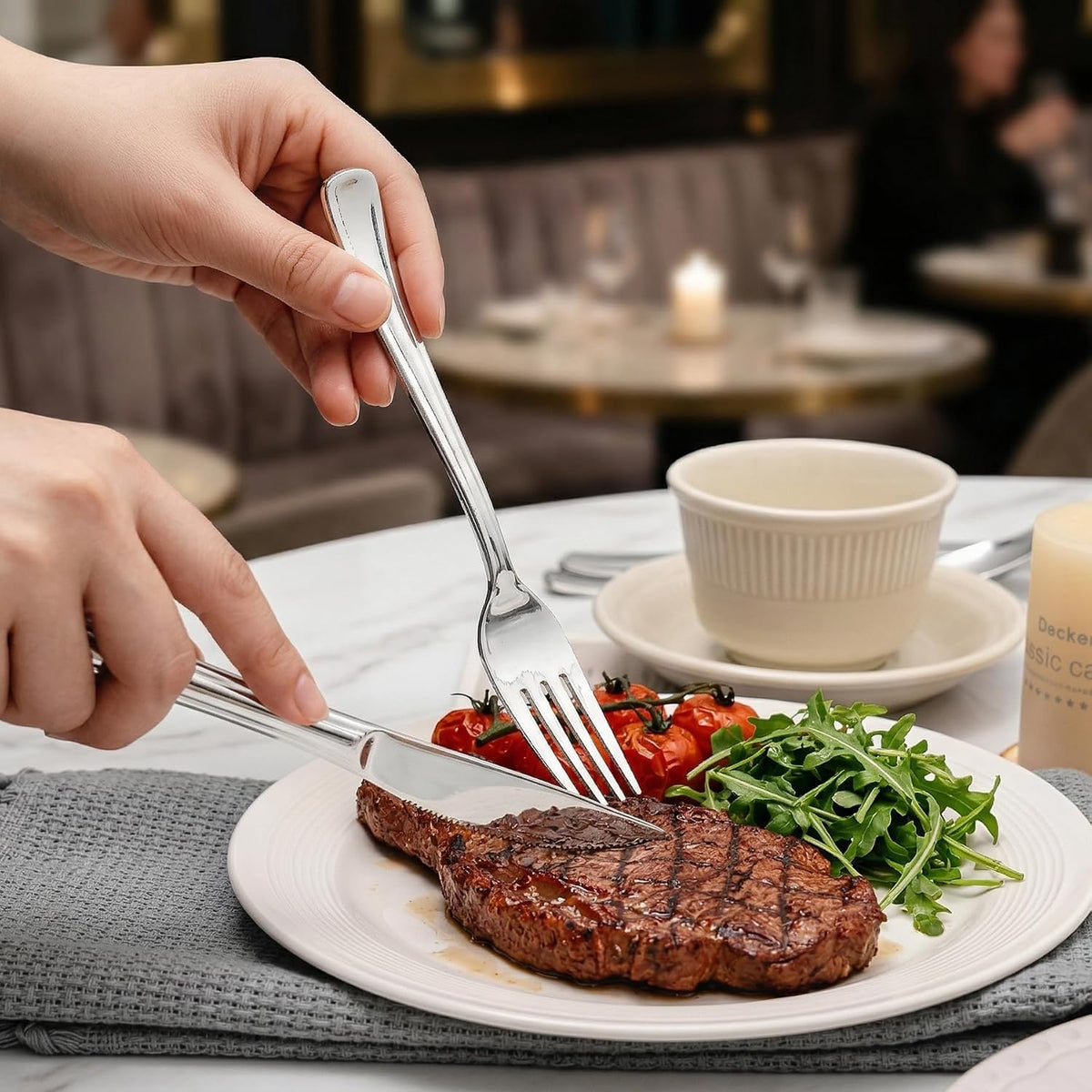 120PCS Silver Plastic Silverware, Disposable Utensils & Cutlery