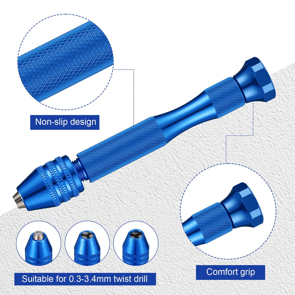 Mudder 36 Pcs Pin Vise Hand with Micro Drill Bits Set, Blue