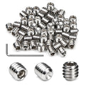 50Pcs 1/4-20 x 1/4" Set Screws, Hex Socket Grub Screws with Cup Point