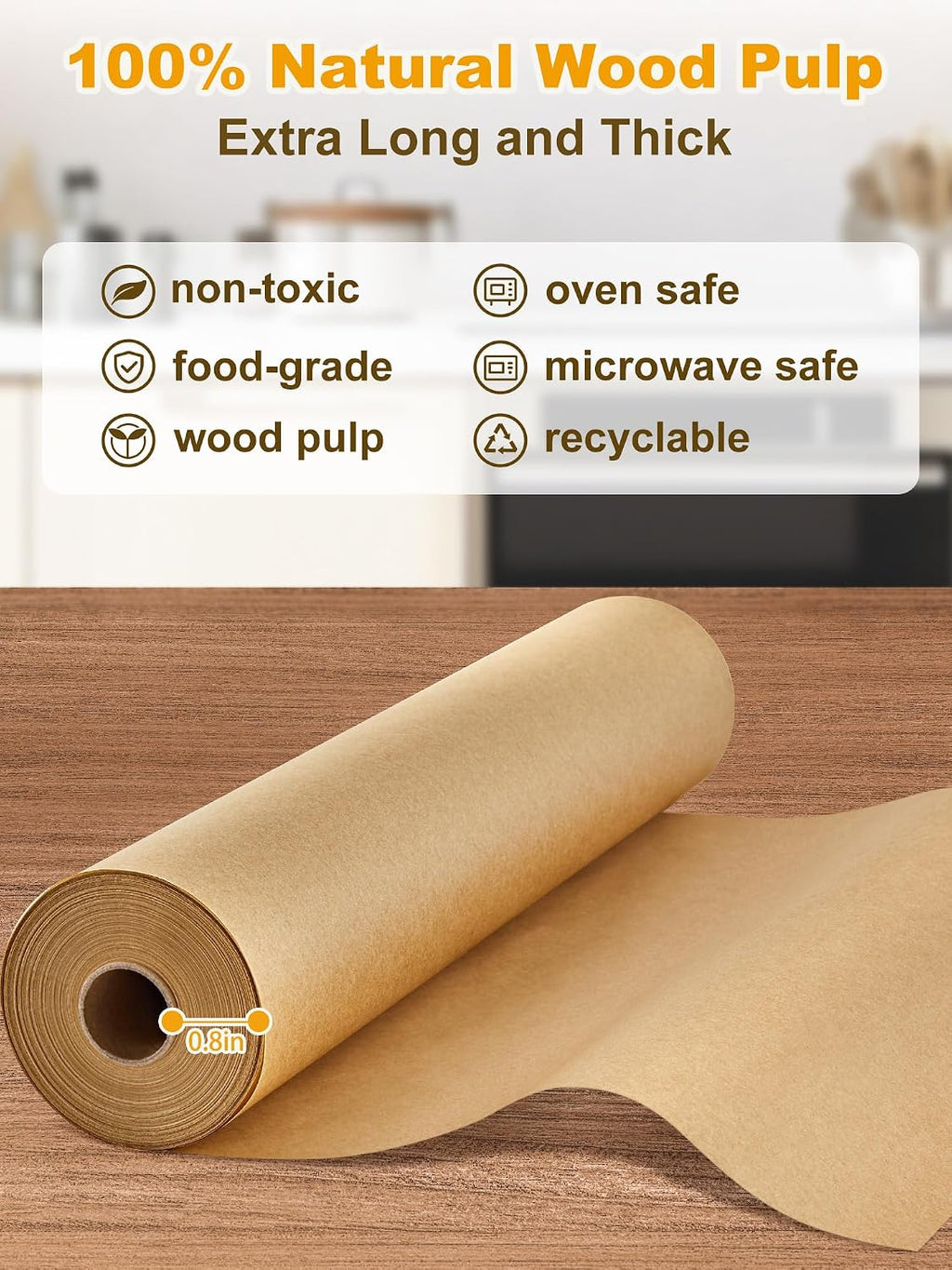 Parchment Paper Roll for Baking, 13 in x 278 ft, 300 sq.ft